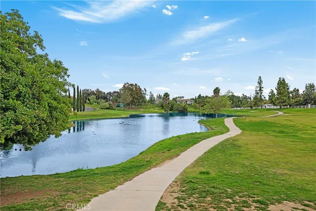 a view of a golf course with a garden