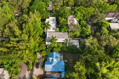 an aerial view of a house
