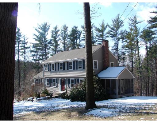 a front view of a house with a yard and fountain