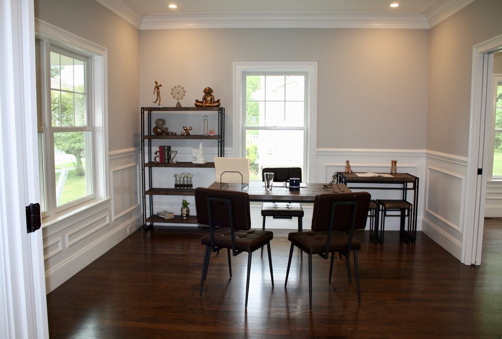67 Evelyn Road Needham, MA 02494 - Photo 8 of 13 a workspace with wooden floor