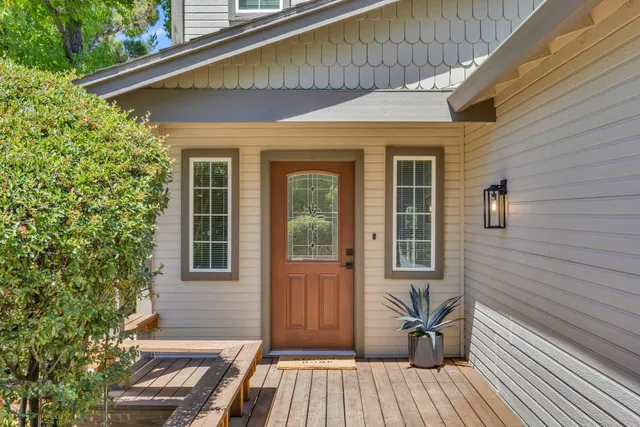 a view of porch with seating space