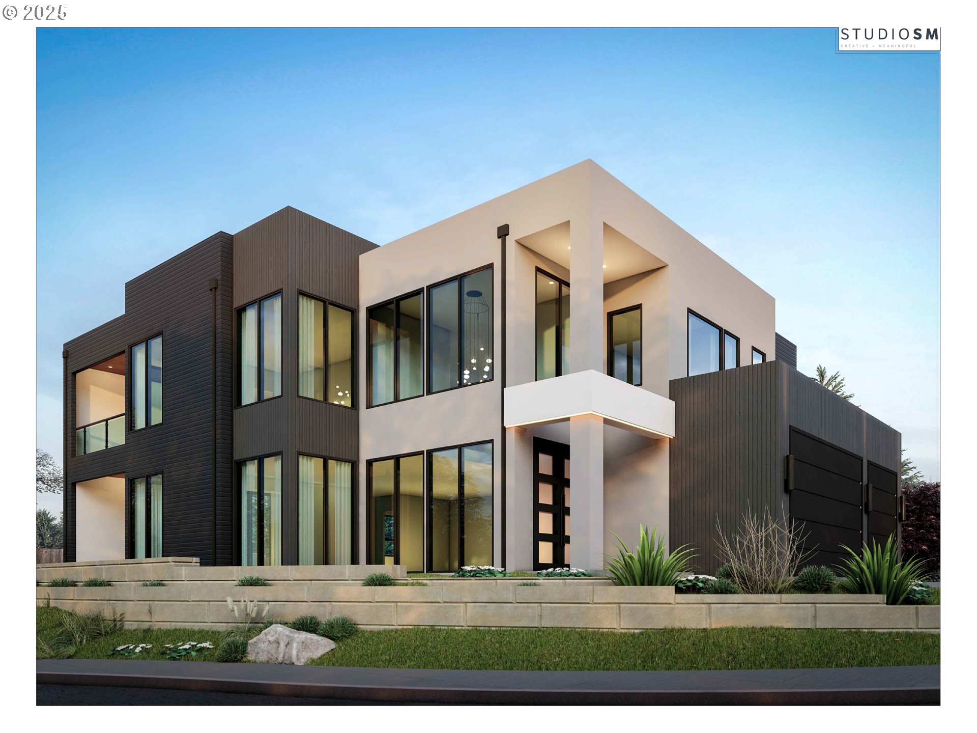 a view of a white building among the street