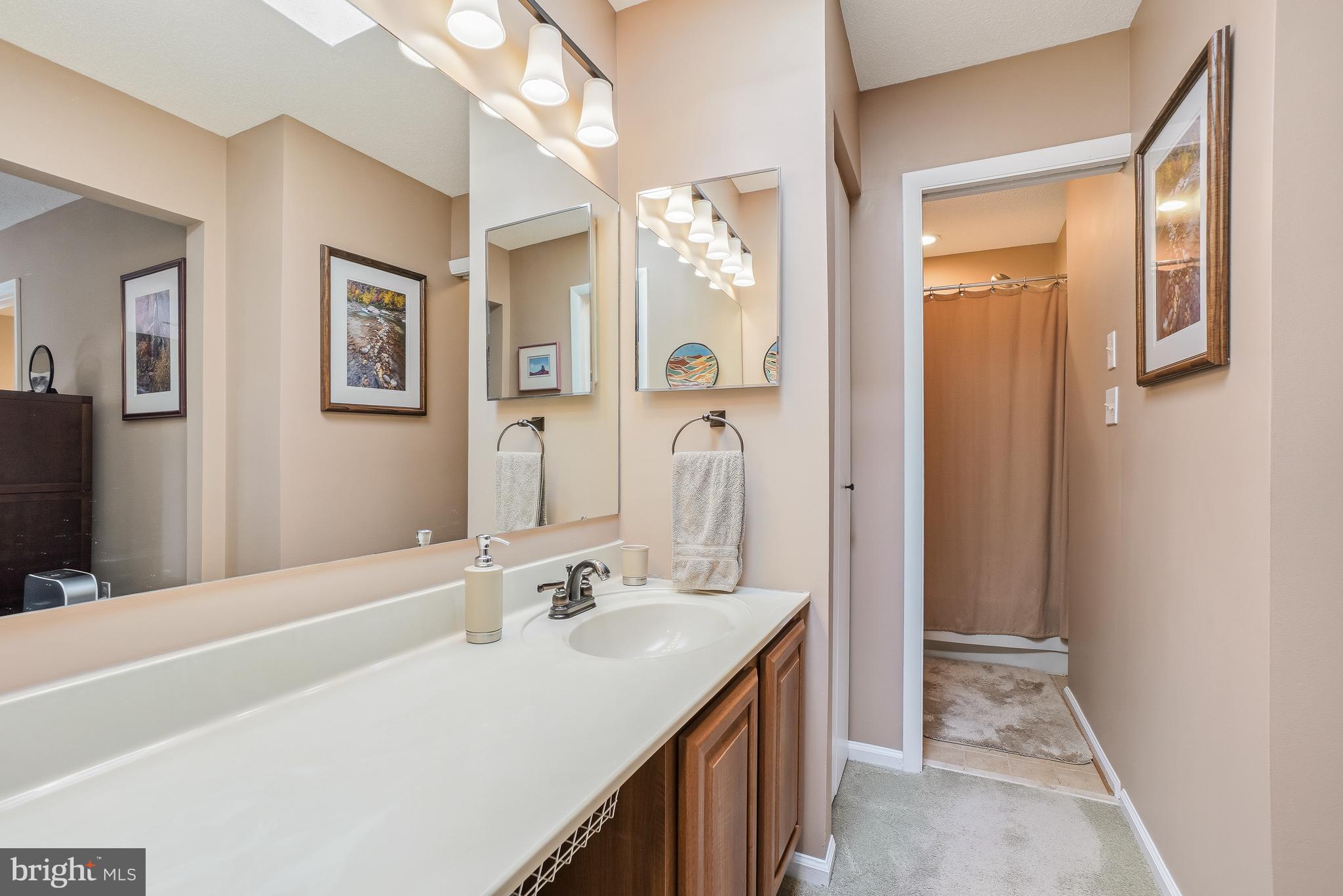 2315 Glade Bank Way Reston, VA 20191 - Photo 28 of 52 a en suite bathroom with a double vanity sink and a mirror
