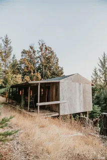 a living room with furniture and a lamp