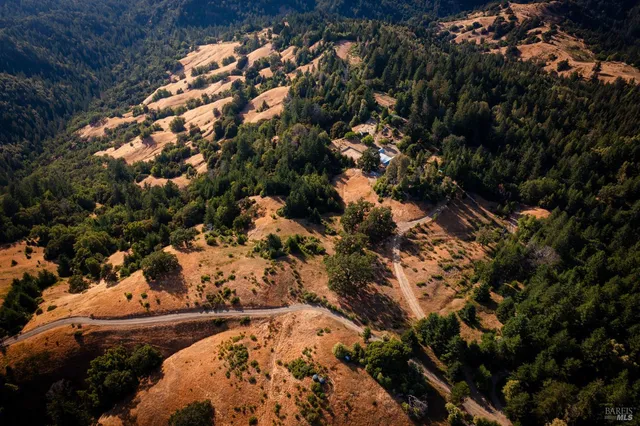 a view of a house with backyard and trees