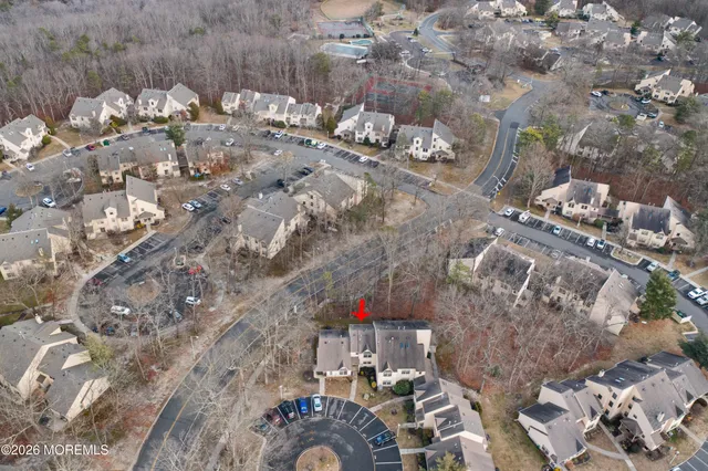 a view of water with mountain view
