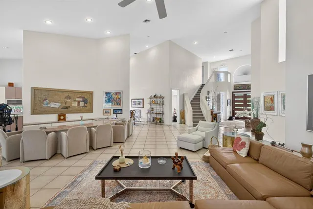 a living room with furniture