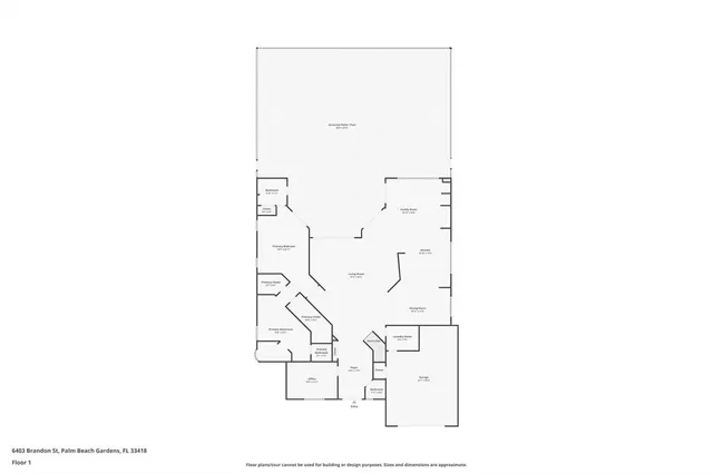 a view of a patio with a table & chairs