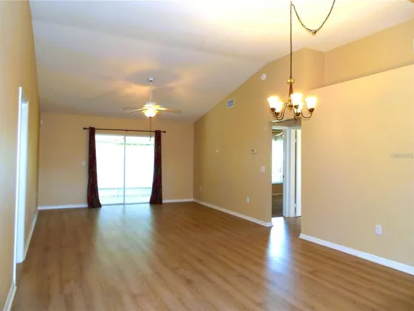 a view of a livingroom with a chandelier