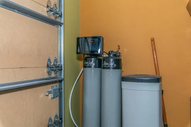 a bathroom with a mirror