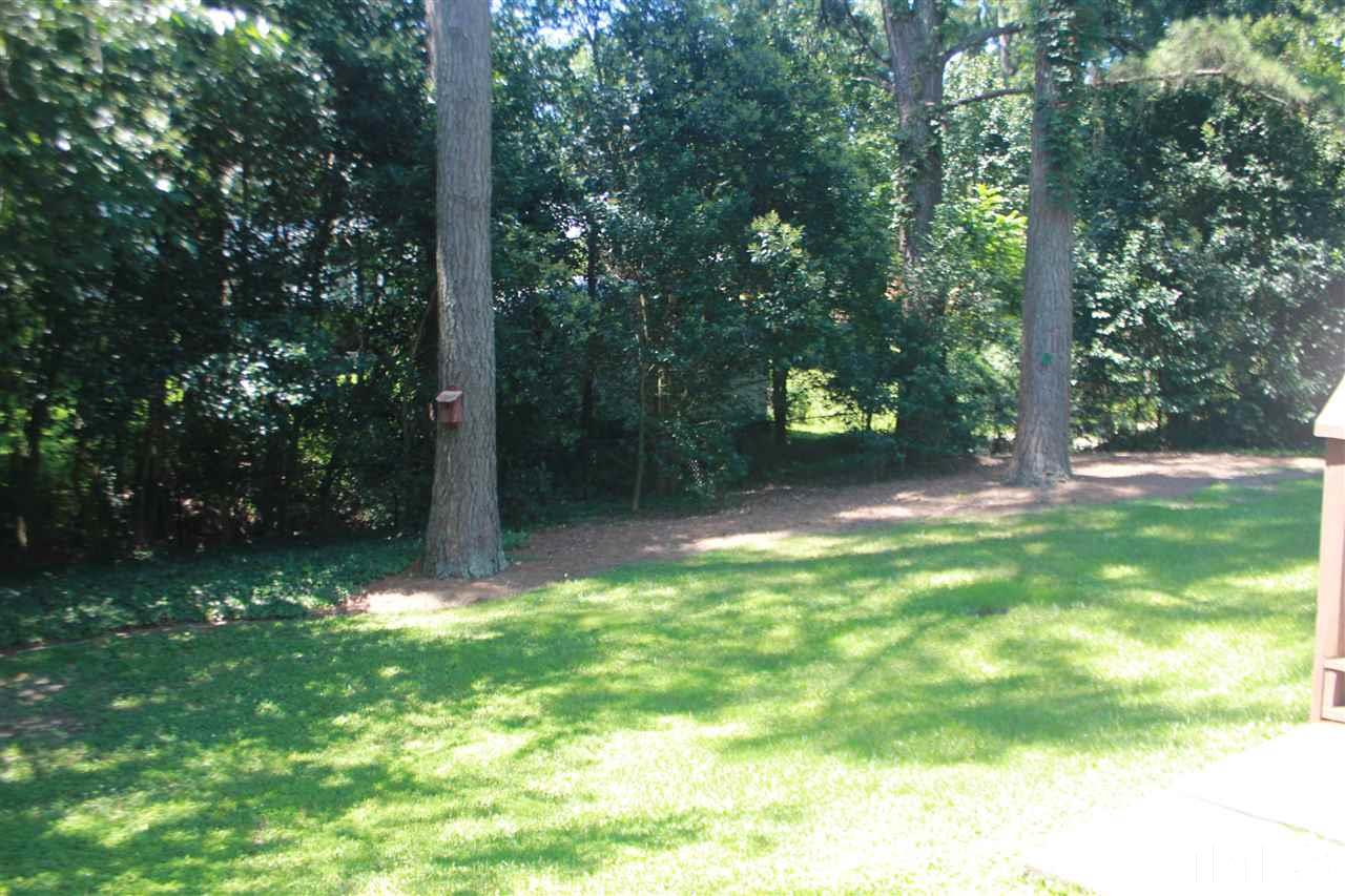 301 Northfield Drive Raleigh, NC 27609 - Photo 22 of 24 a backyard of a house with lots of green space and fountain