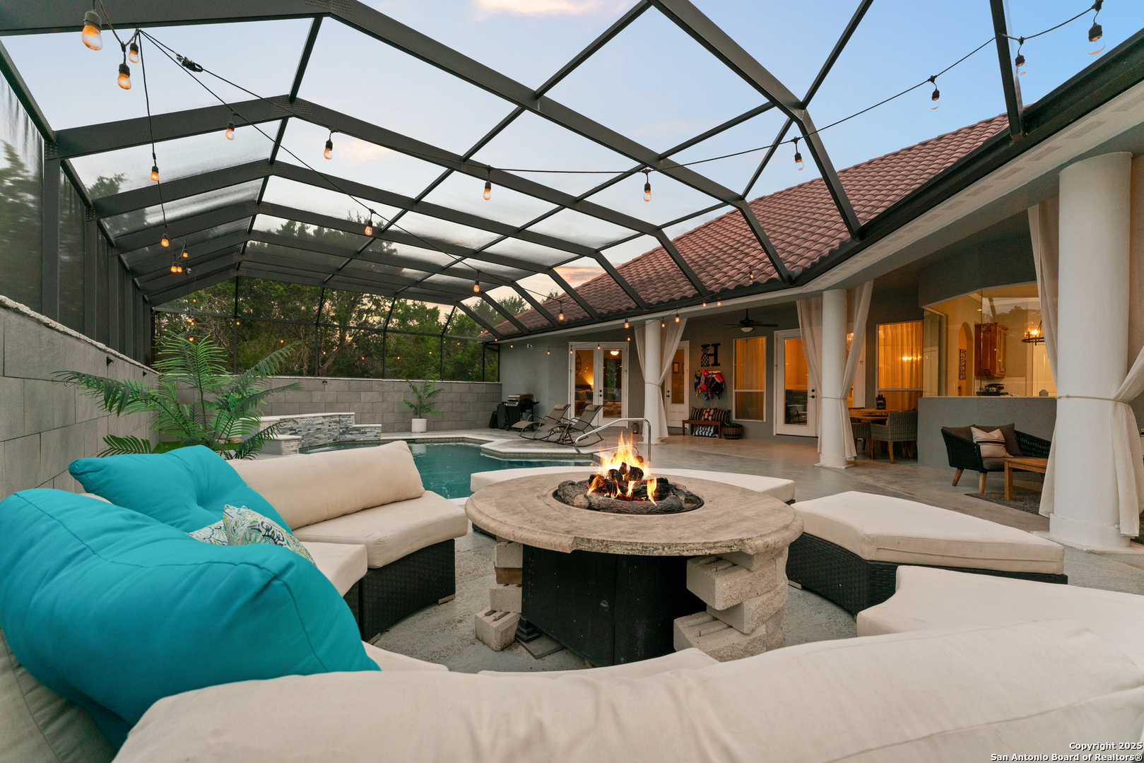 27906 Bogen Road New Braunfels, TX 78132 - Photo 40 of 49 a view of a patio with couches table and chairs