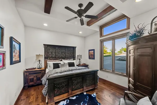 a open kitchen with stainless steel appliances granite countertop a stove and a refrigerator