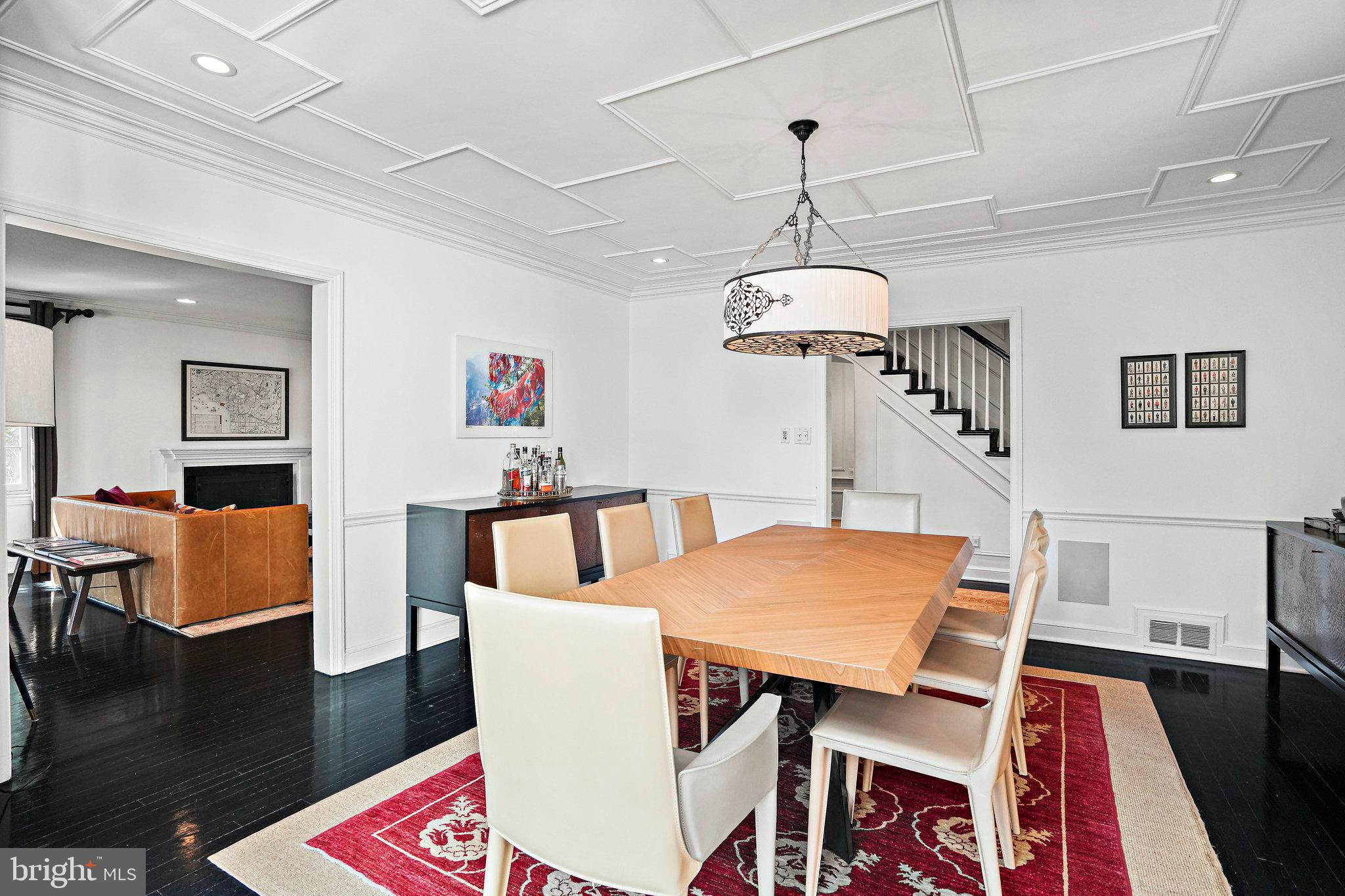 3045 Chain Bridge Road Northwest Washington, DC 20016 - Photo 9 of 50 Formal Dining Room elegant paneled ceilings