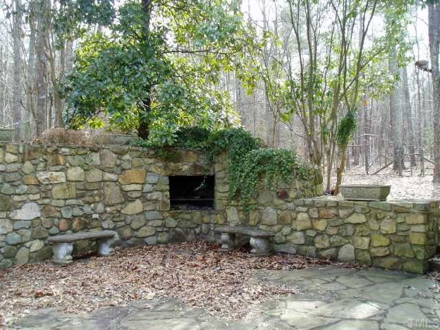 Patio and outdoor fireplace
