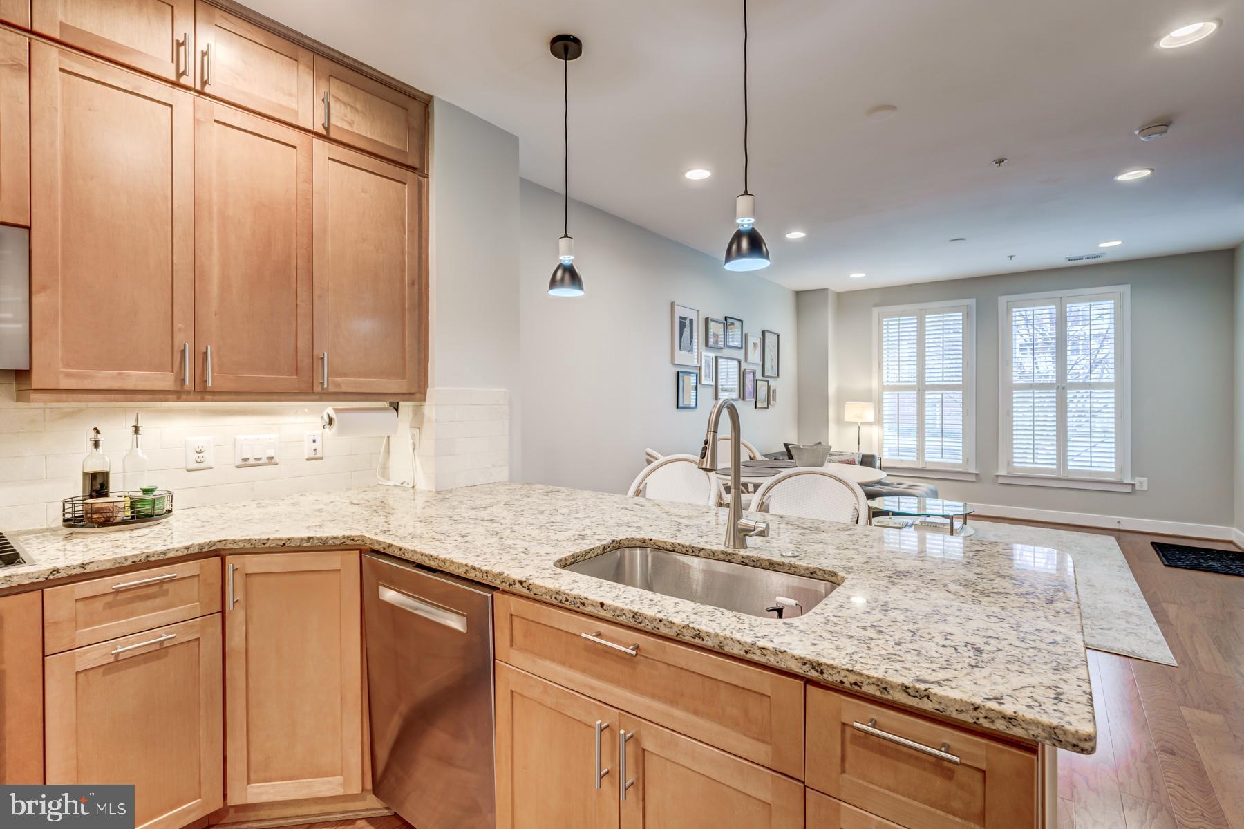 2207 Main Line Boulevard, Unit 101 Alexandria, VA 22301 - Photo 14 of 46 a kitchen with granite countertop a sink a counter space appliances and cabinets