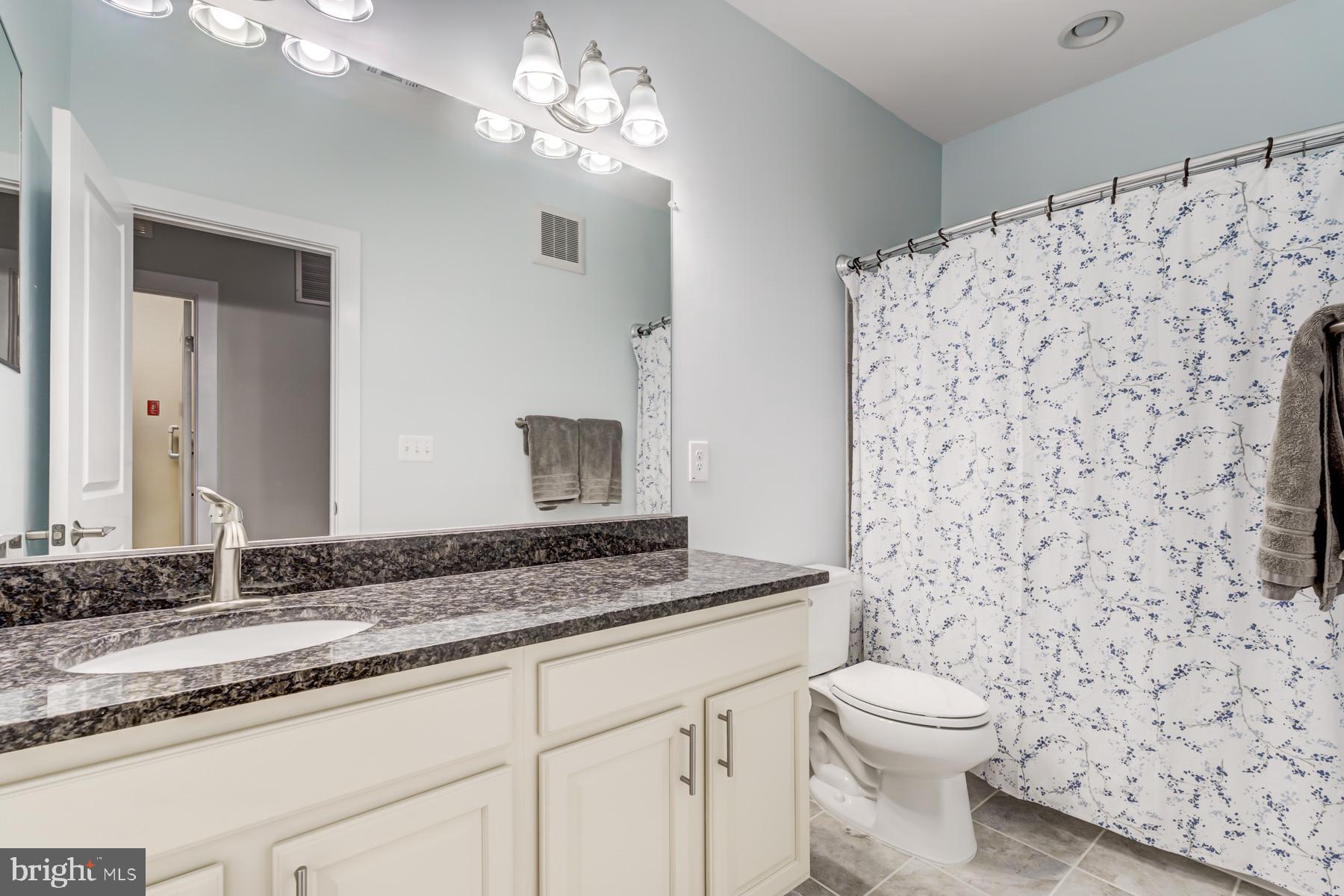 2207 Main Line Boulevard, Unit 101 Alexandria, VA 22301 - Photo 28 of 46 a bathroom with a granite countertop toilet sink and mirror