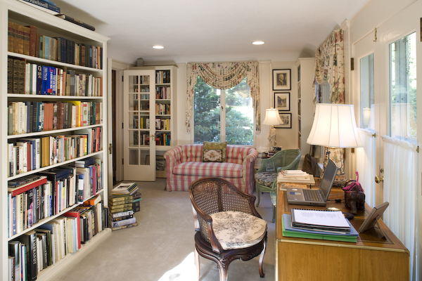 6 Glendale Road Stockbridge, MA 01229 - Photo 30 of 45 a living room with furniture and a book shelf