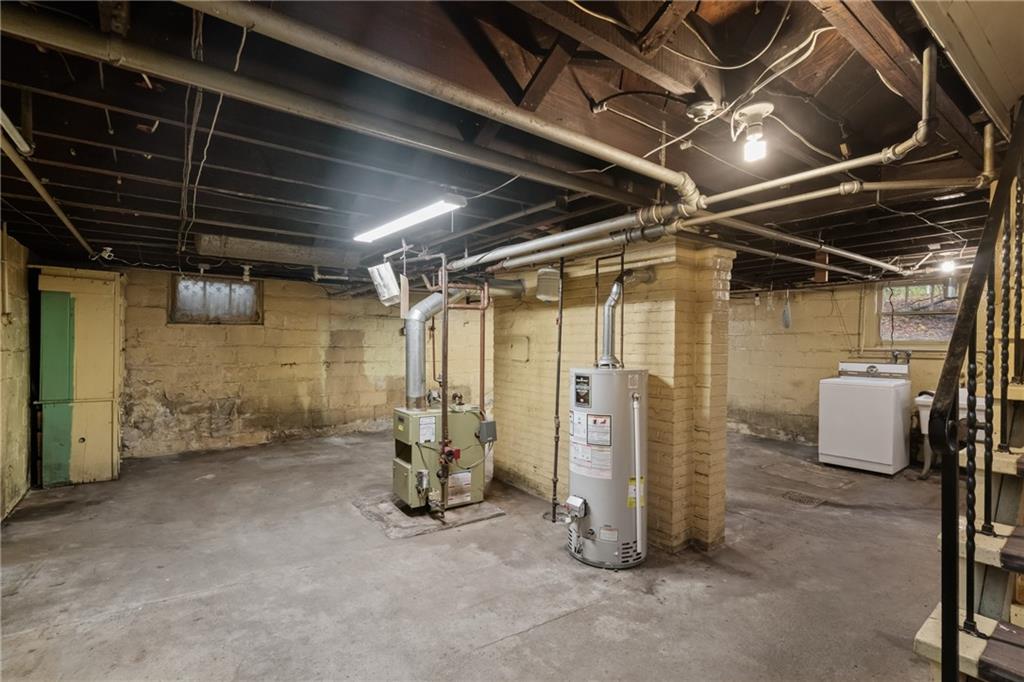 155 Hinkel Road Pittsburgh, PA 15229 - Photo 27 of 40 With high ceiling and block foundation the basement offers 2 additional rooms with lots of additional space, washer dryer & the homes' mechanics. And what 'Burgh home would be complete without a Pittsburgh Potty!?