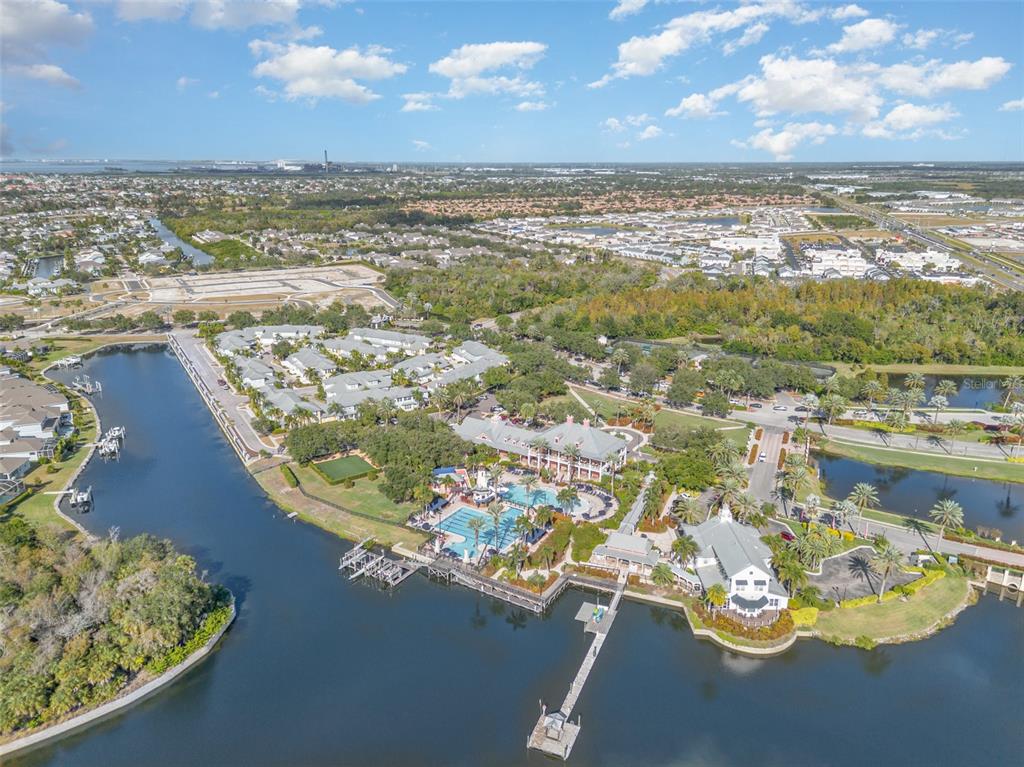 302 Latitude Place Apollo Beach, FL 33572 - Photo 40 of 50 an aerial view of residential houses with outdoor space