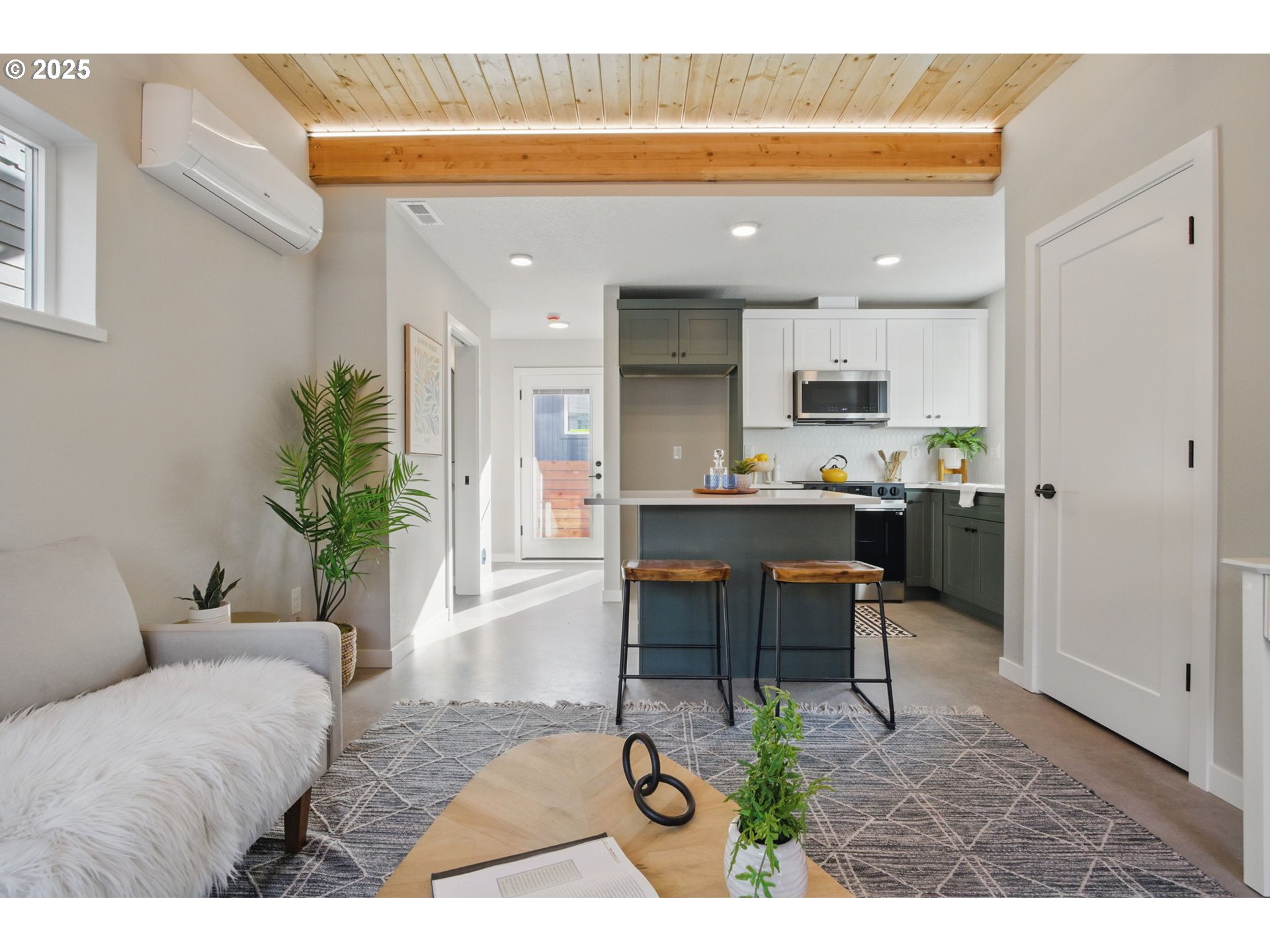 1123 Southeast Rhone Street, Unit B Portland, OR 97202 - Photo 16 of 30 a living room with furniture and a potted plant