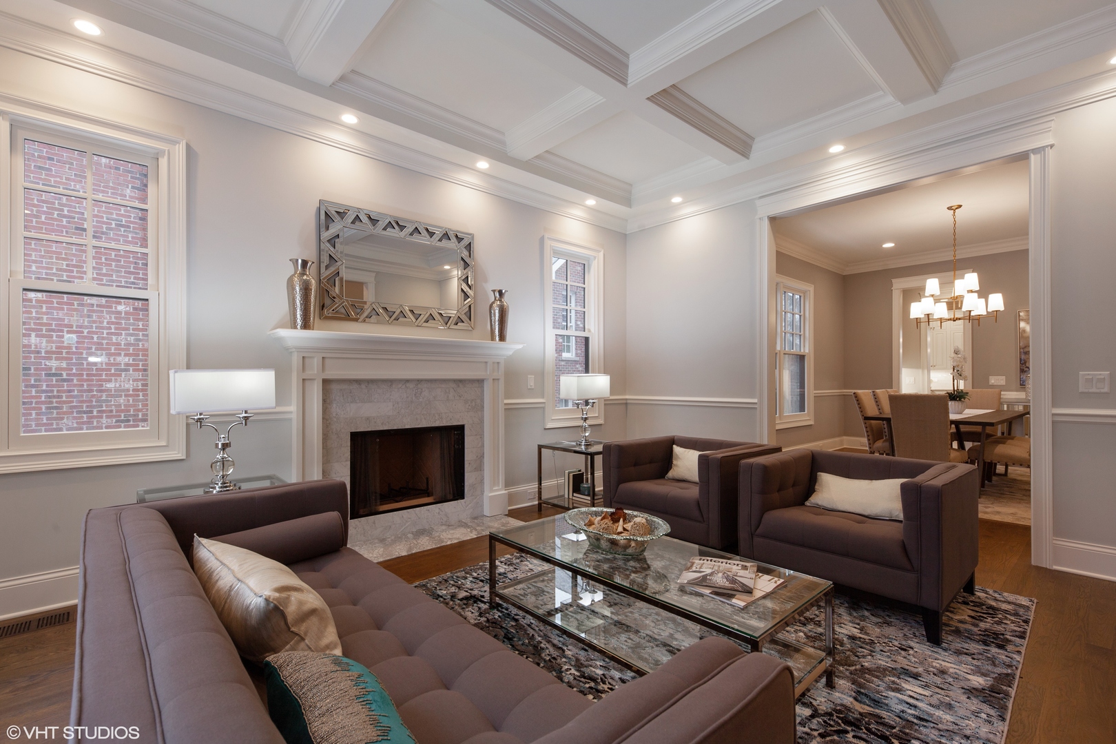 117 Church Road Winnetka, IL 60093 - Photo 6 of 29 a living room with furniture and a fireplace