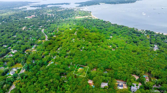 a view of a large yard with lots of green space