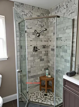a bathroom with a shower