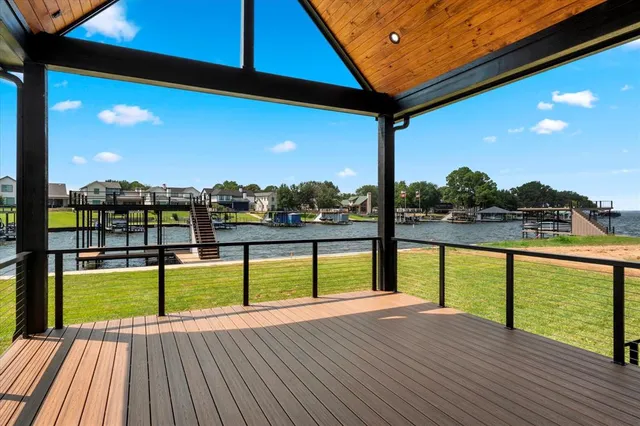 a view of outdoor space with seating yard and deck