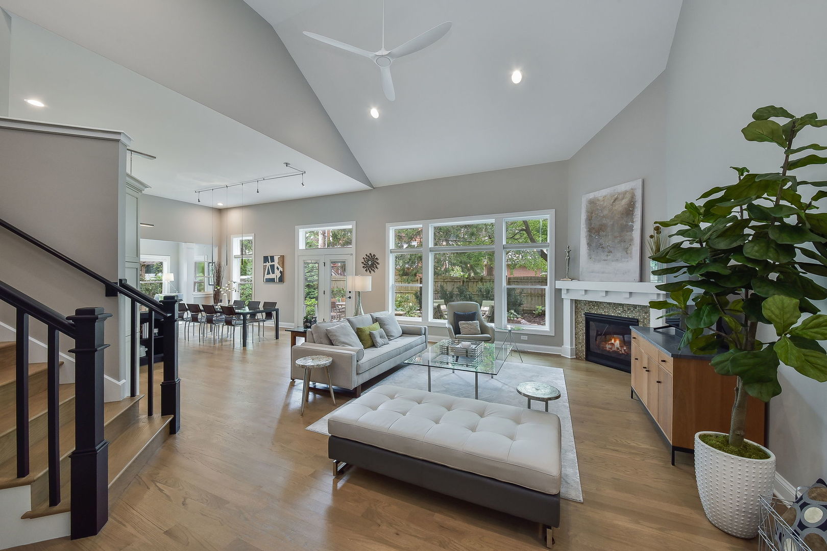 436 East Hillside Road Naperville, IL 60540 - Photo 11 of 59 a living room with furniture fireplace and potted plants