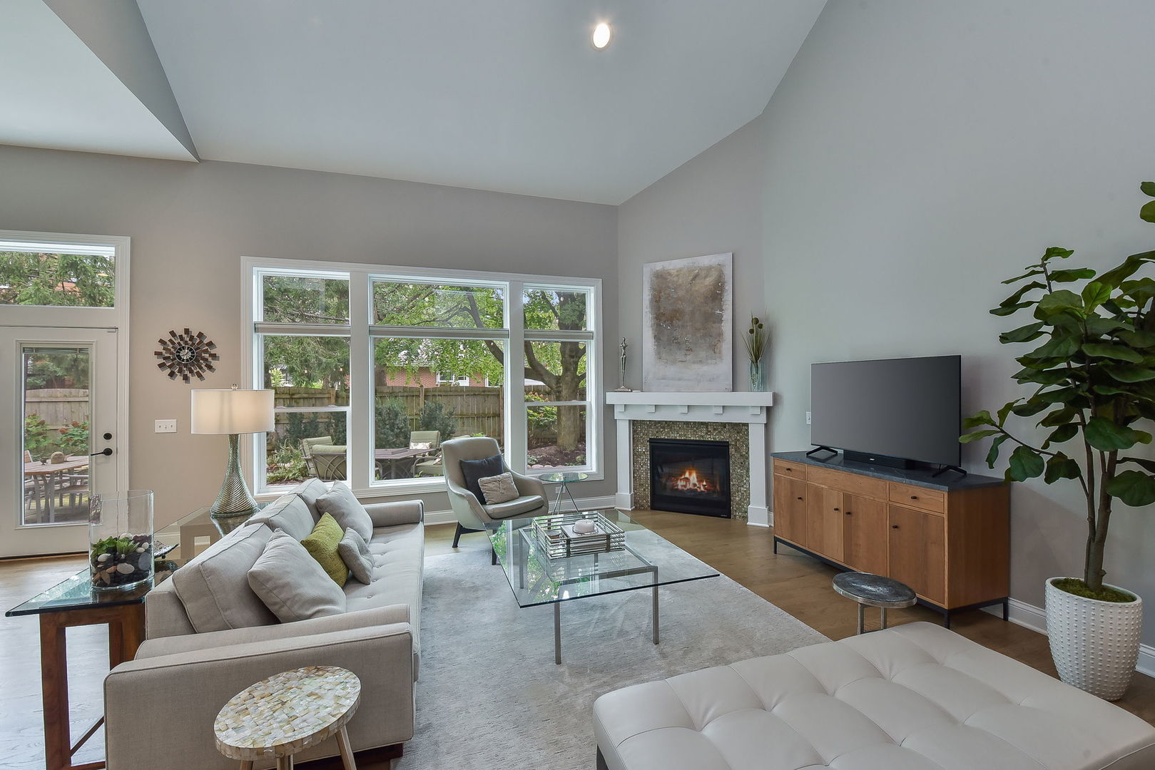 436 East Hillside Road Naperville, IL 60540 - Photo 12 of 59 a living room with furniture fireplace and potted plants