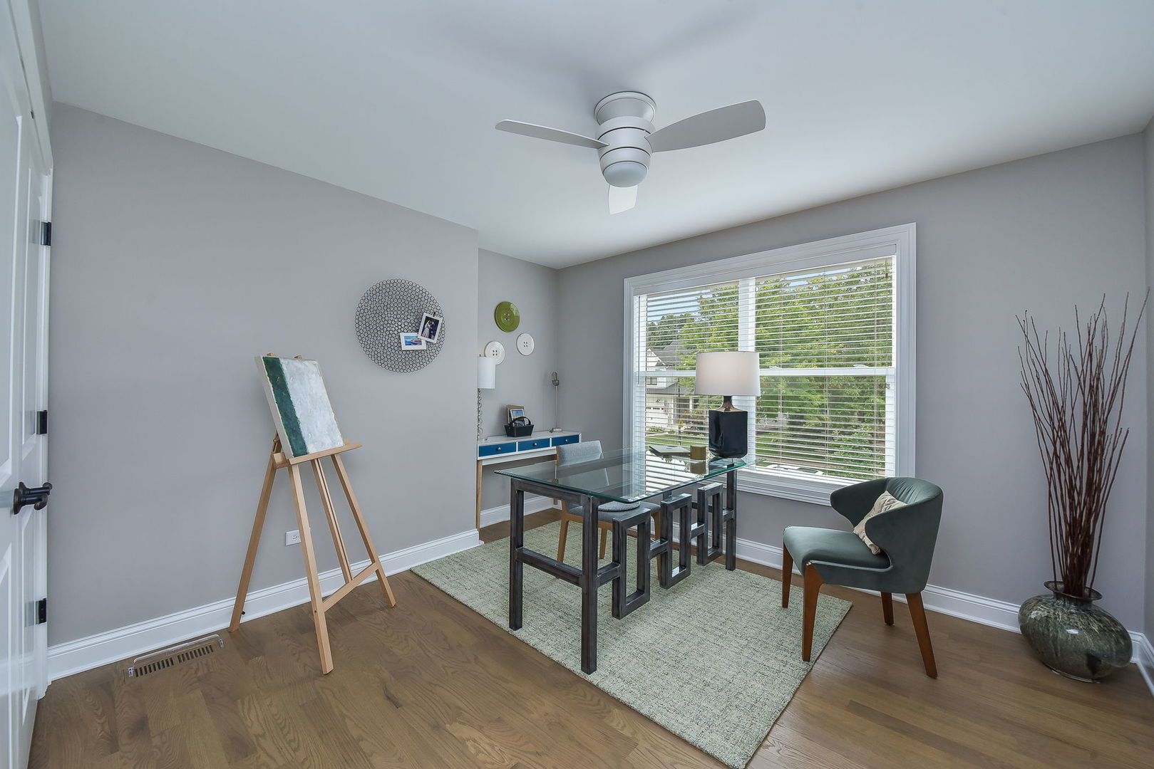 436 East Hillside Road Naperville, IL 60540 - Photo 33 of 59 a workspace with wooden floor and a window