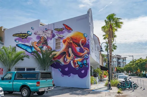 a front view of a building