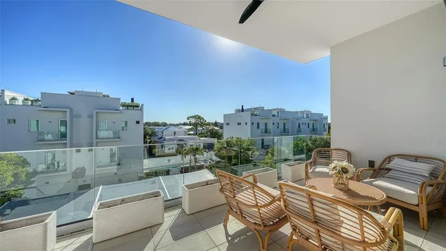 a view of a terrace with furniture