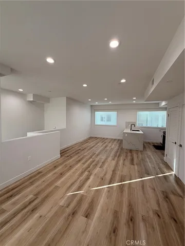 a kitchen with a stove and a microwave