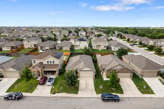 an aerial view of multiple house
