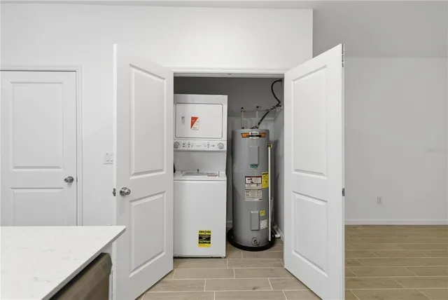 a room with a washer and dryer