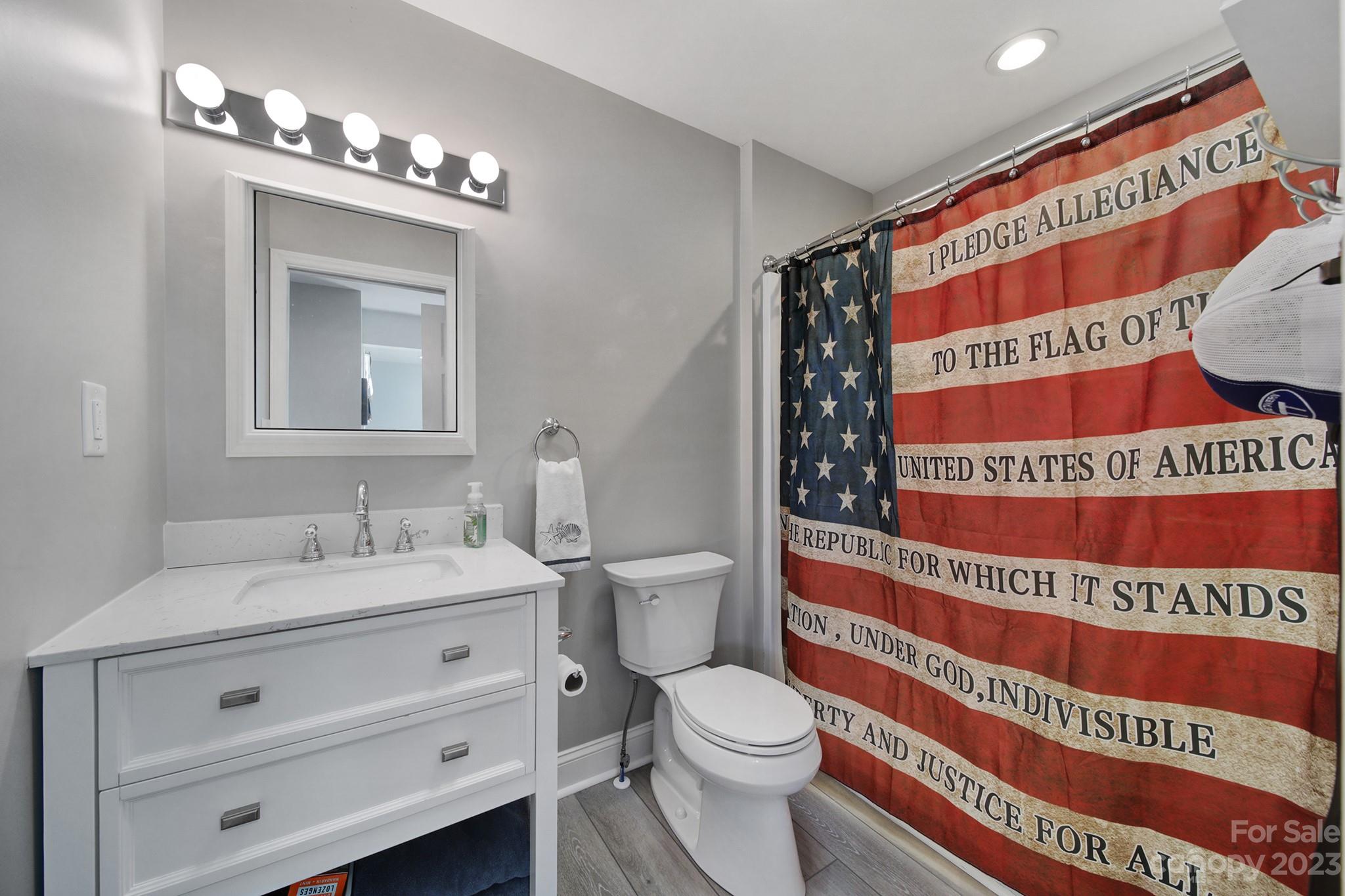 4028 Windward Drive Tega Cay, SC 29708 - Photo 31 of 48 a bathroom with a toilet a sink and a mirror