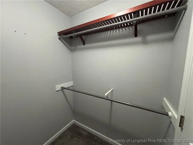 a close view of walk in closet