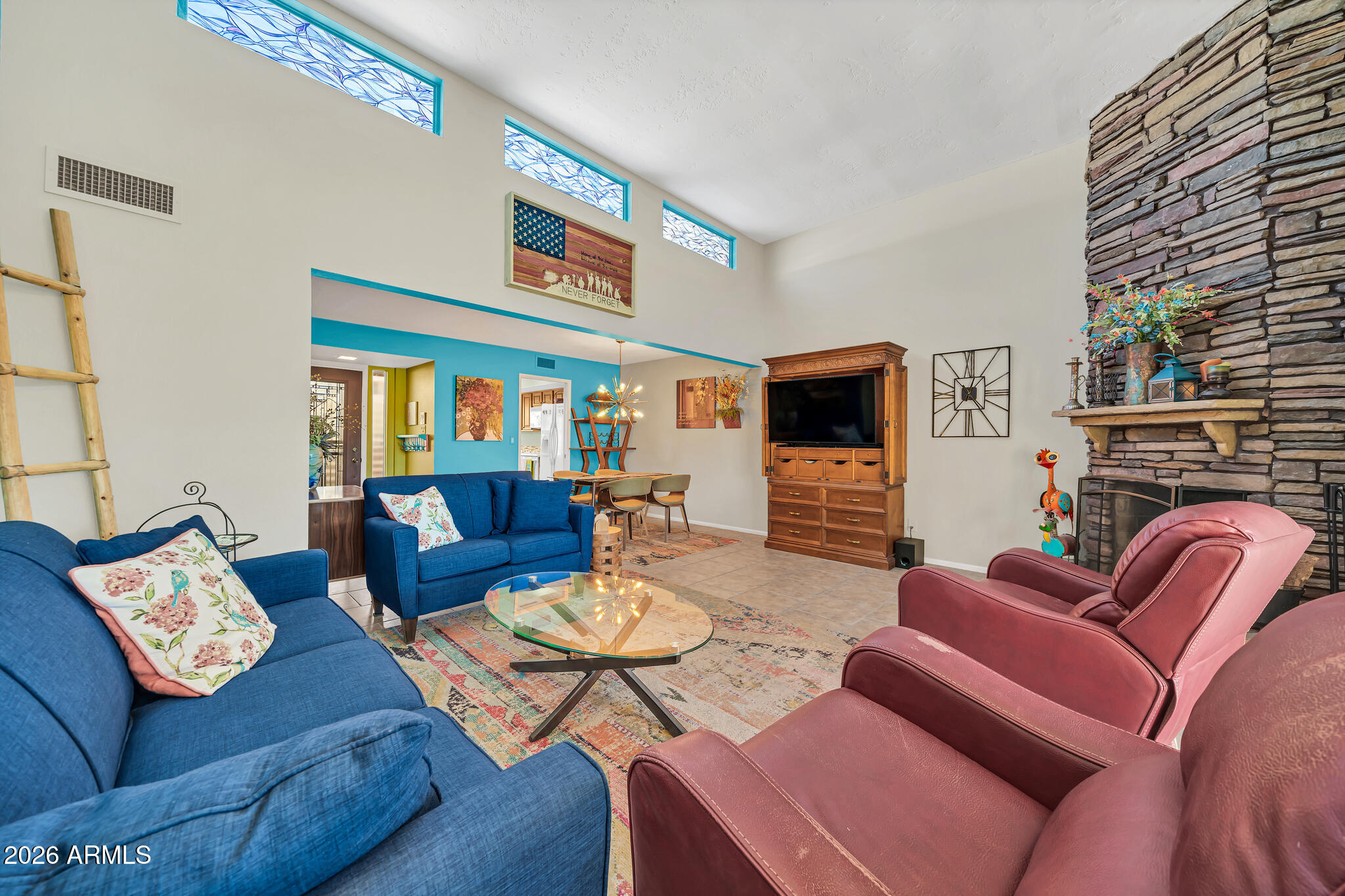 26236 North Bravo Lane Rio Verde, AZ 85263 - Photo 11 of 37 Stacked Stone Fireplace