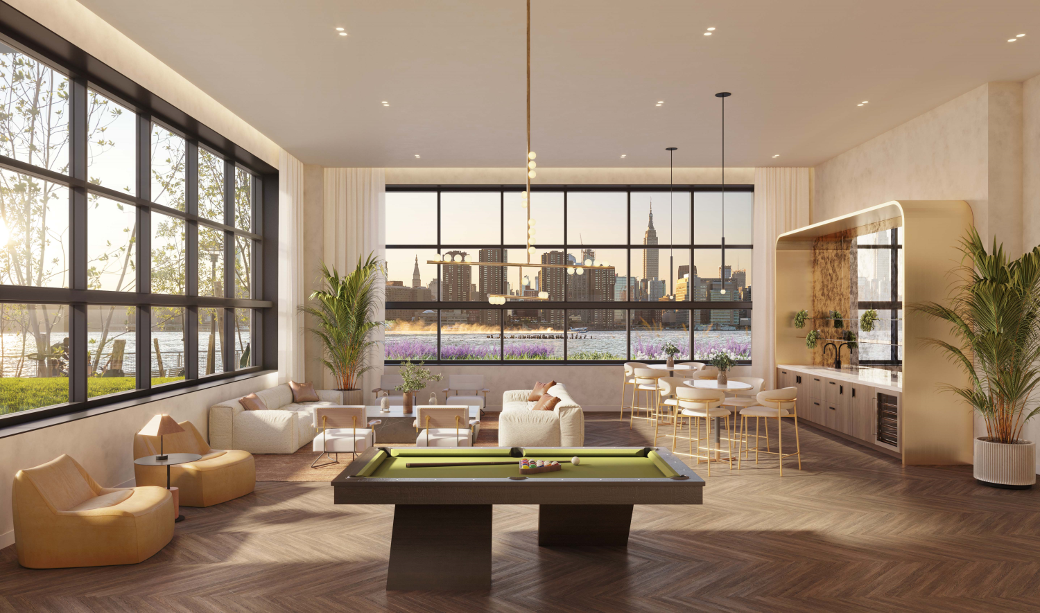 29 Huron Street, Unit PHCW Brooklyn, NY 11222 - Photo 13 of 20 a living room with furniture and a large window