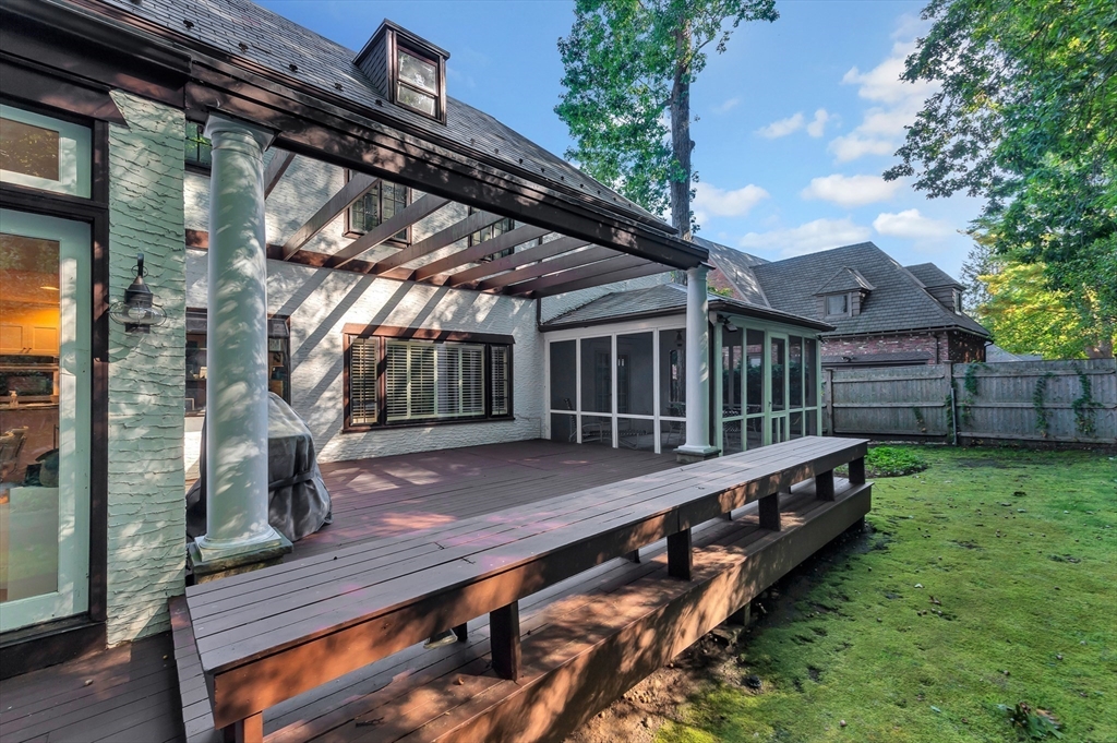 127 Gordon Road Newton, MA 02468 - Photo 21 of 24 a view of backyard with deck and wooden floor