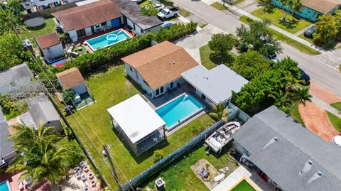 an aerial view of multiple house