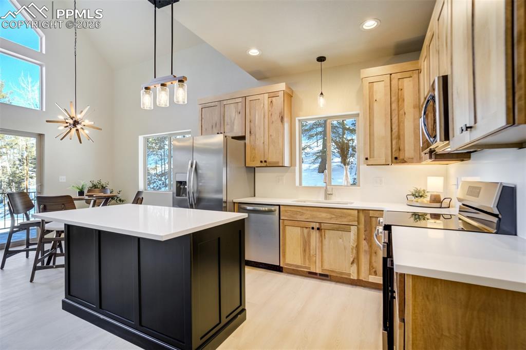 162 Kernite Lane Divide, CO 80814 - Photo 12 of 29 a kitchen with a sink a counter space appliances and cabinets