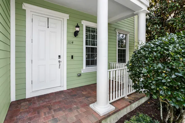 a view of a balcony with an outdoor space