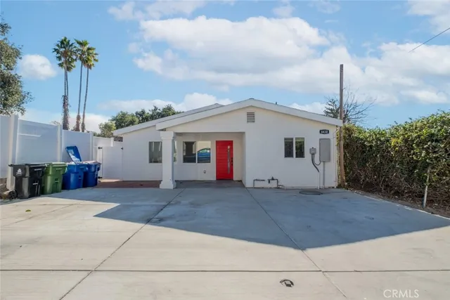 a view of a house with a patio