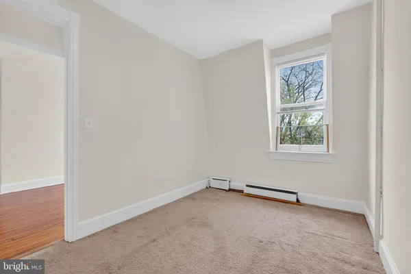 an empty room with a window