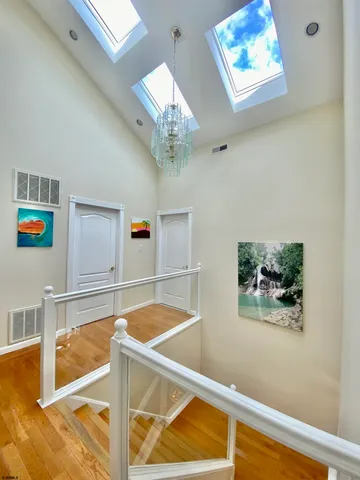 a view of a garden with wooden floor