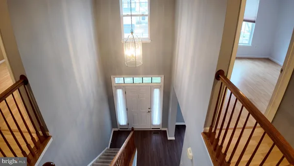 a view of an entryway with a door