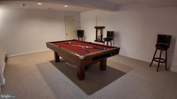 a room with pool table